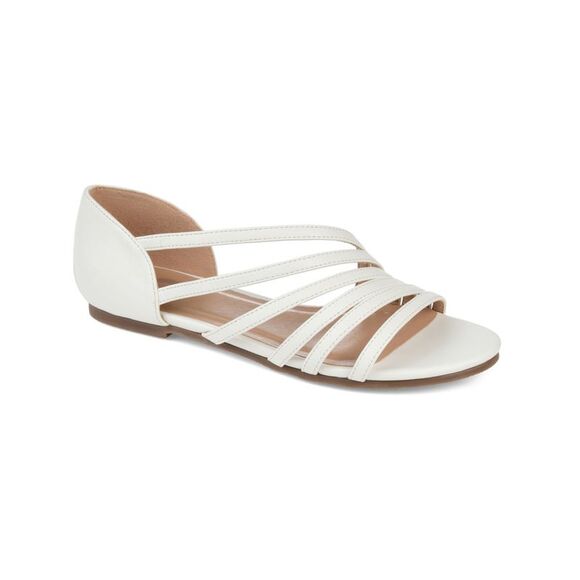 JOURNEE COLLECTION Womens White D Orsay Divina Toe Slip On Sandals Shoes 11 M - Picture 1 of 4